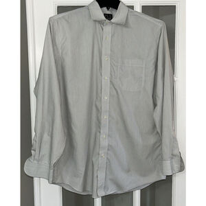 Jos A Banks 16.5 -35 Blue Striped Long Sleeve Button Up